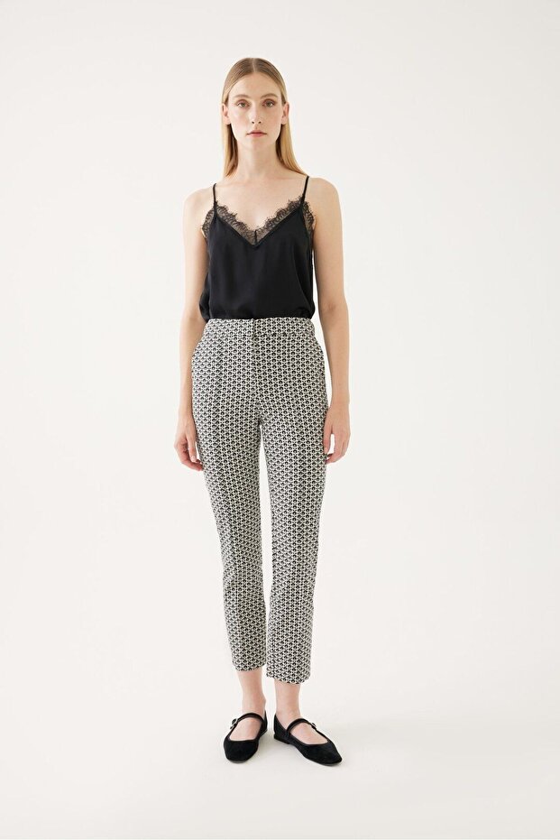 Patterned Cigarette Pants - 1