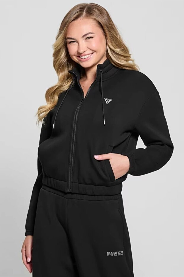 Cecilia Women's Black Active Scuba Sweatshirt V4Bq14K7Uw2-Jblk