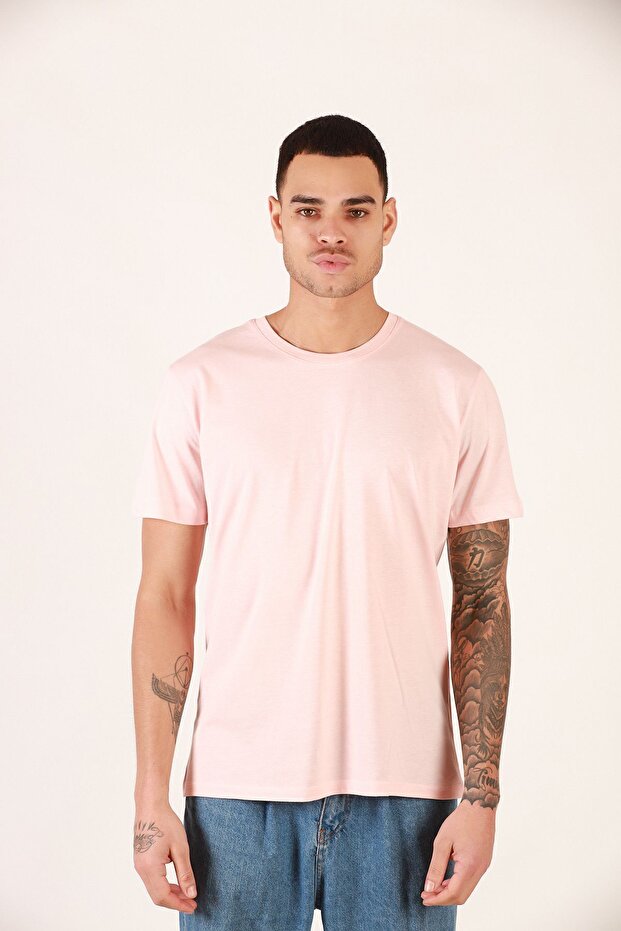 Powder Color Relaxed Fit 100% Cotton Men's T-shirt