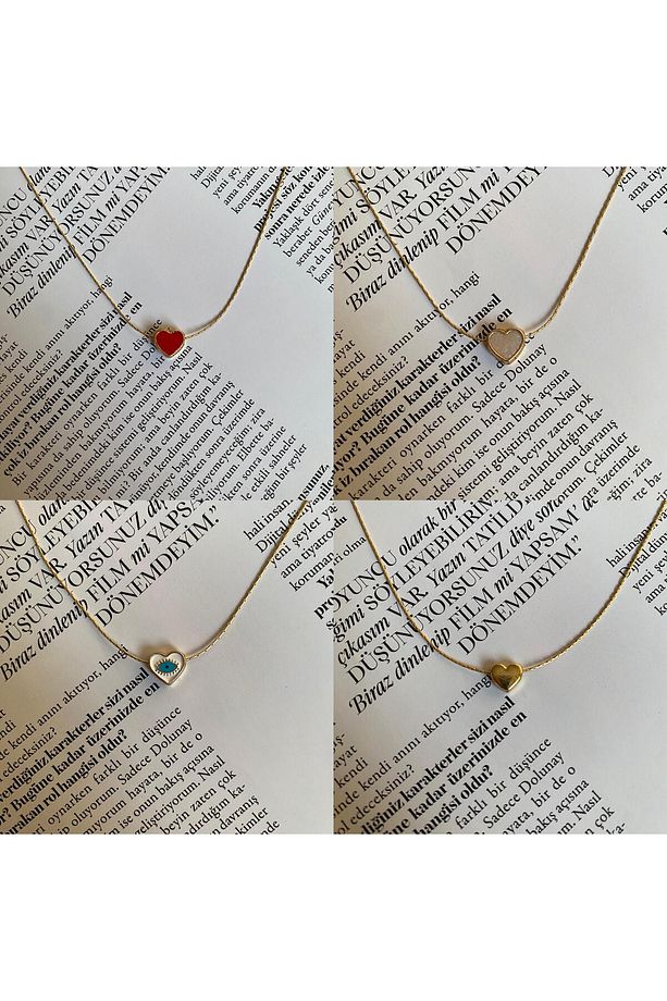 Gold Kolye Seti -  4'Lü Set Kolye - 1