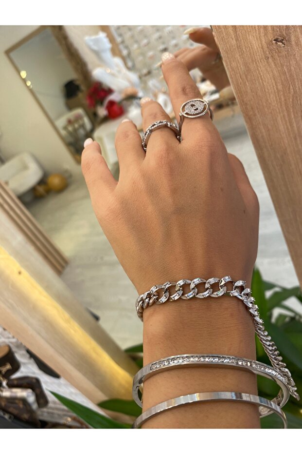 Zincir Model Bileklik (Silver) - 4