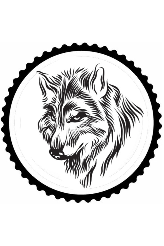 ملصق موديل 11 بتصميم الذئب مقاس 40 × 40 سم