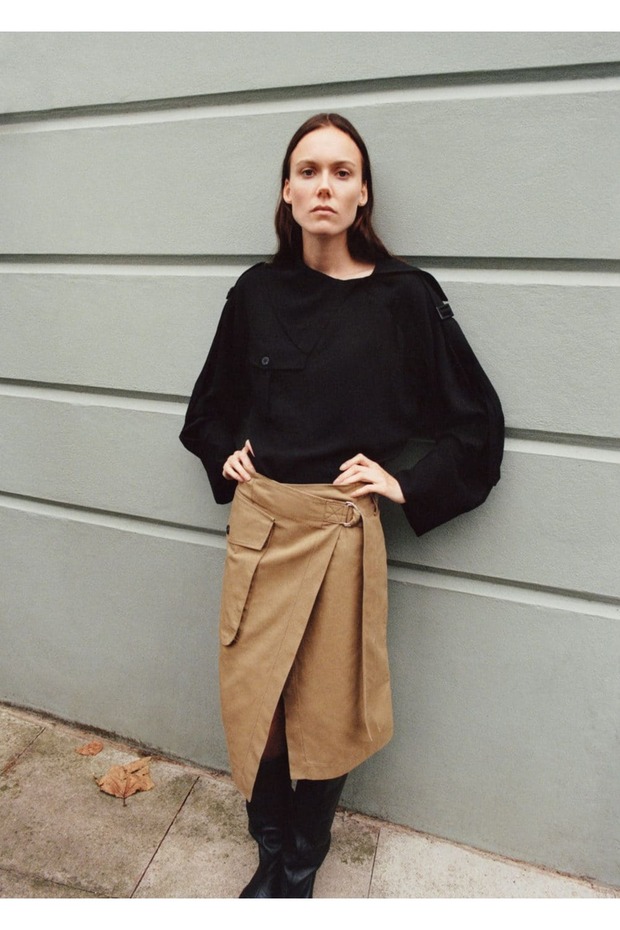 Kargo cepli midi etek - 7