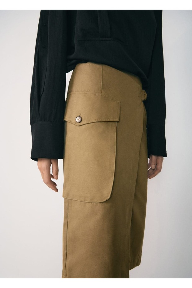 Kargo cepli midi etek - 1