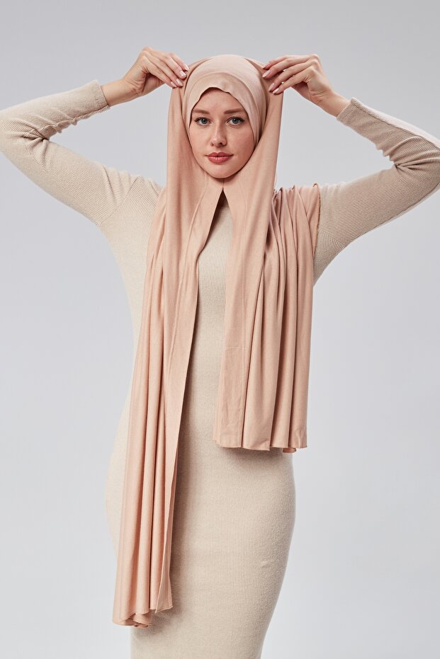 Women's Hijab Combed Shawl Ready Practical Snap-On Easily Wear Long Four Seasons Cotton Shawl