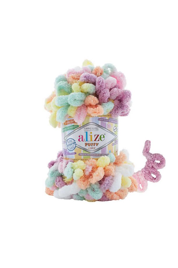 Puffy Color El Örgü ipi 5'li Paket 6527 100 gr 9 mt Parmak Örgü ipi Battaniye Panduf Atkı Hırka ipi - 1