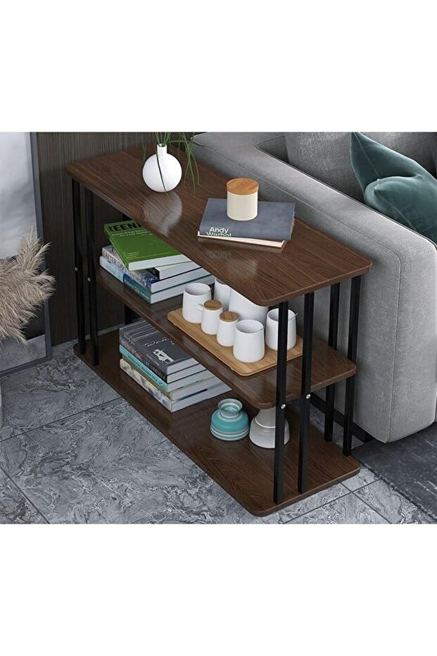 Engineering Wood Rectangle Shape Marble Coffee Table Nesting Table End Table Bedside Table 80X24X63 - 2