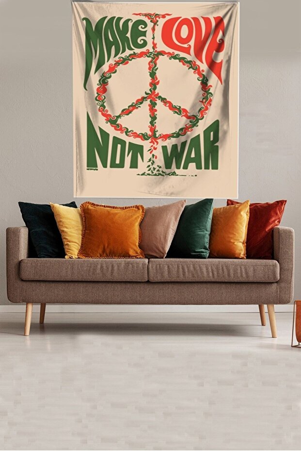 Combat Love Peace Peace Themed Stain Resistant Velvet Fabric Wall Cloth Wall Tapestry Tapestry