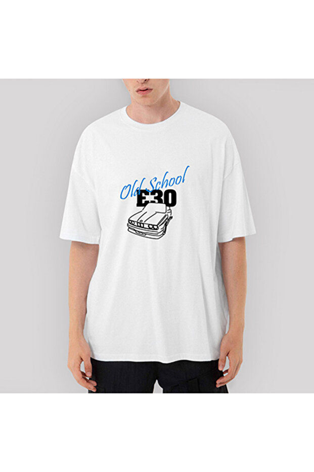 Bmw E30 Old School Oversize White T-Shirt