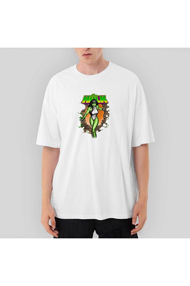 She Hulk Wall Oversize White T-Shirt XL