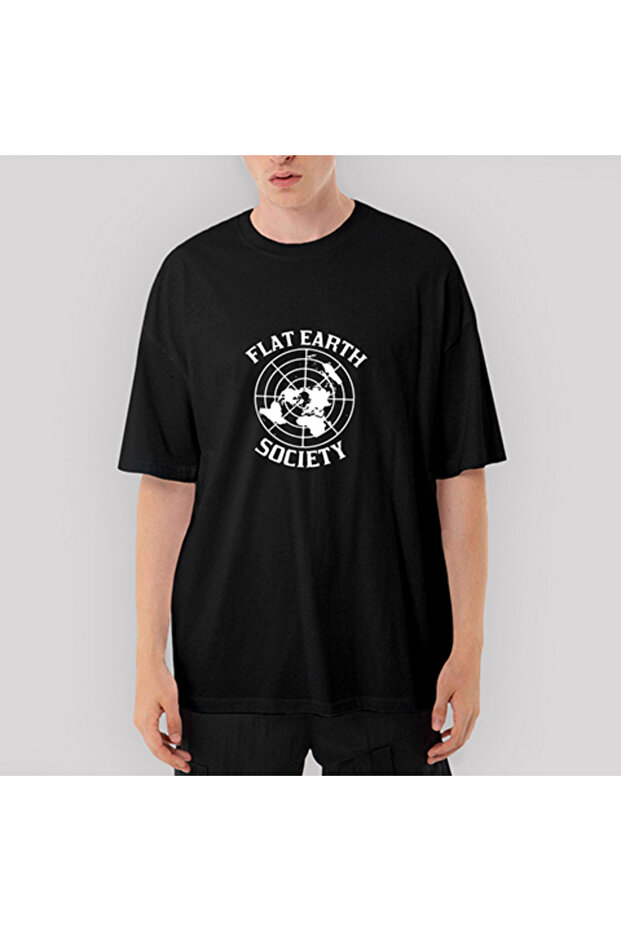 Flat Eart Socialite Oversize Black T-Shirt XL