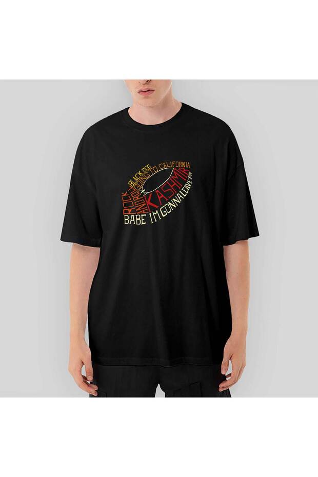 Led Zeppelin Songs Classic Oversize Black T-Shirt