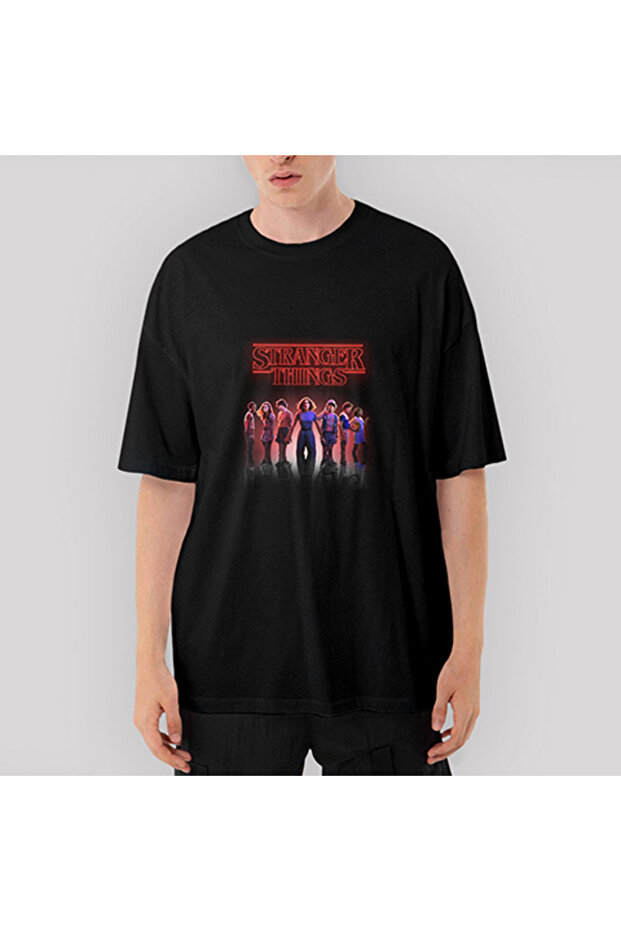 Stranger Things The New Oversize Black T-Shirt