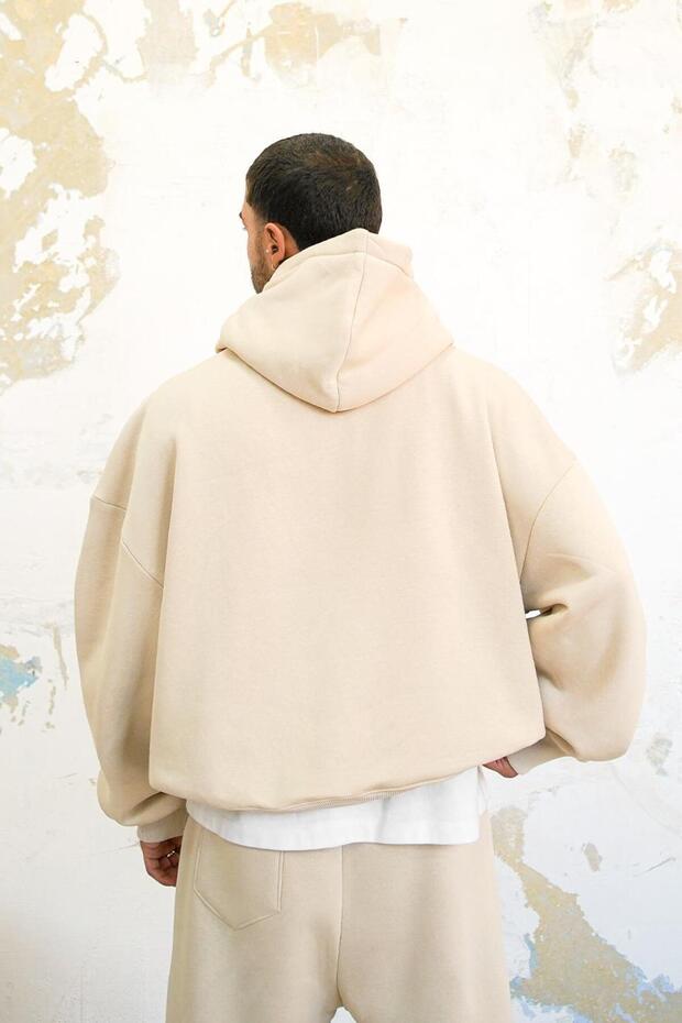 Krem Cozy Basic Oversize Sweatshirt - 3