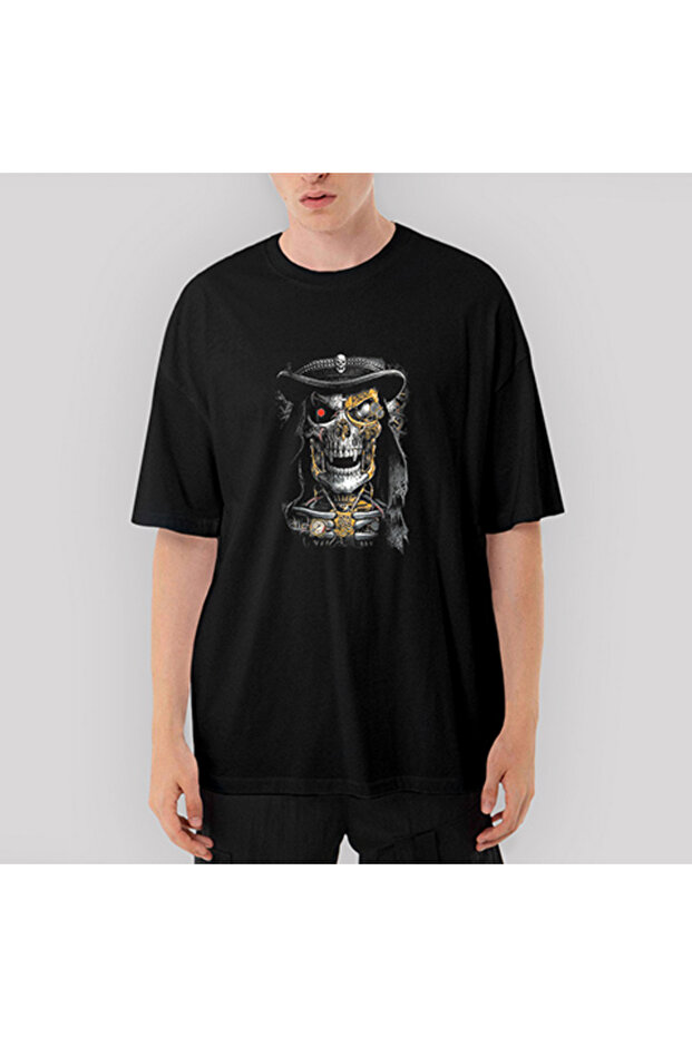 Μπλουζάκι Terminator Skull oversized Μαύρο - 1