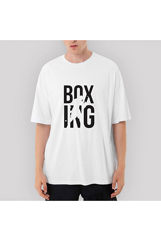 Boxing Logo Oversize White T-Shirt