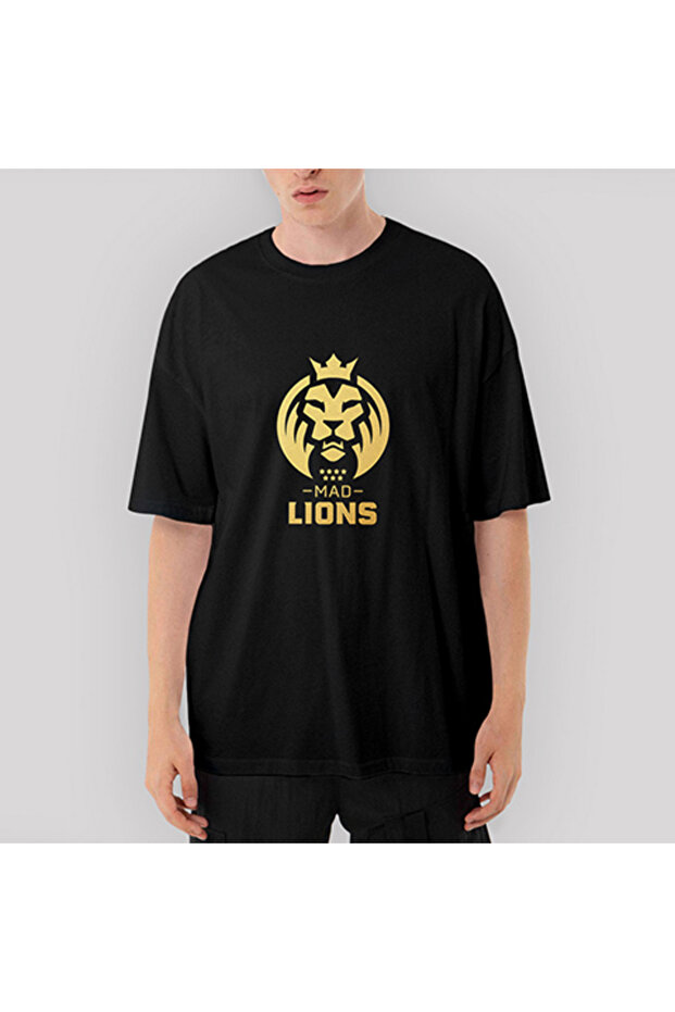 Μαύρο μπλουζάκι Mad Lions oversized - 1