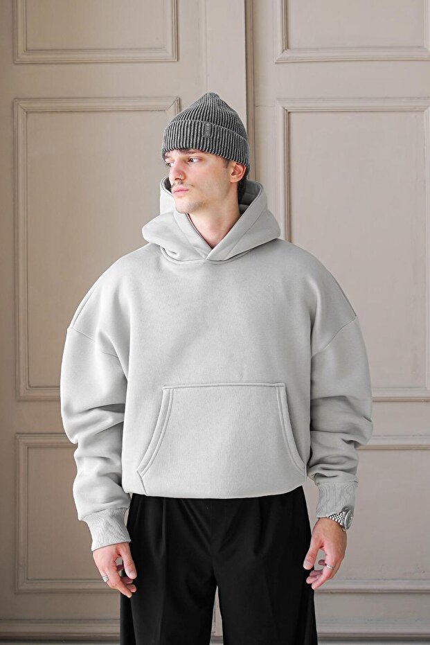 GRİ Cozy Basic Oversize Sweatshirt - 2