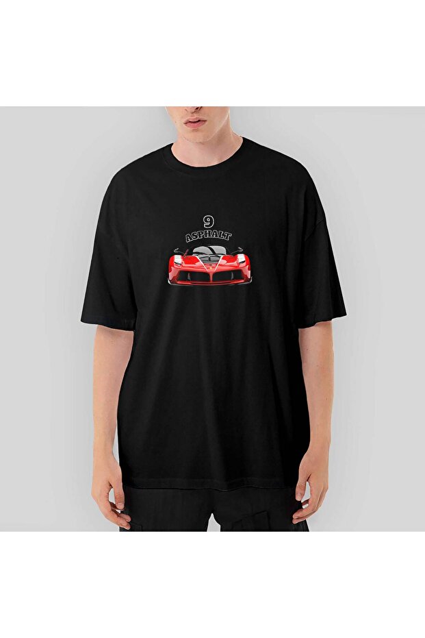 Asphalt 9 Legends Red Car Oversize Black T-Shirt