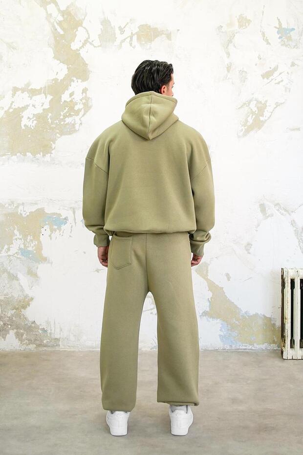 Soft Yeşil Cozy Basic Oversize Sweatshirt - 4