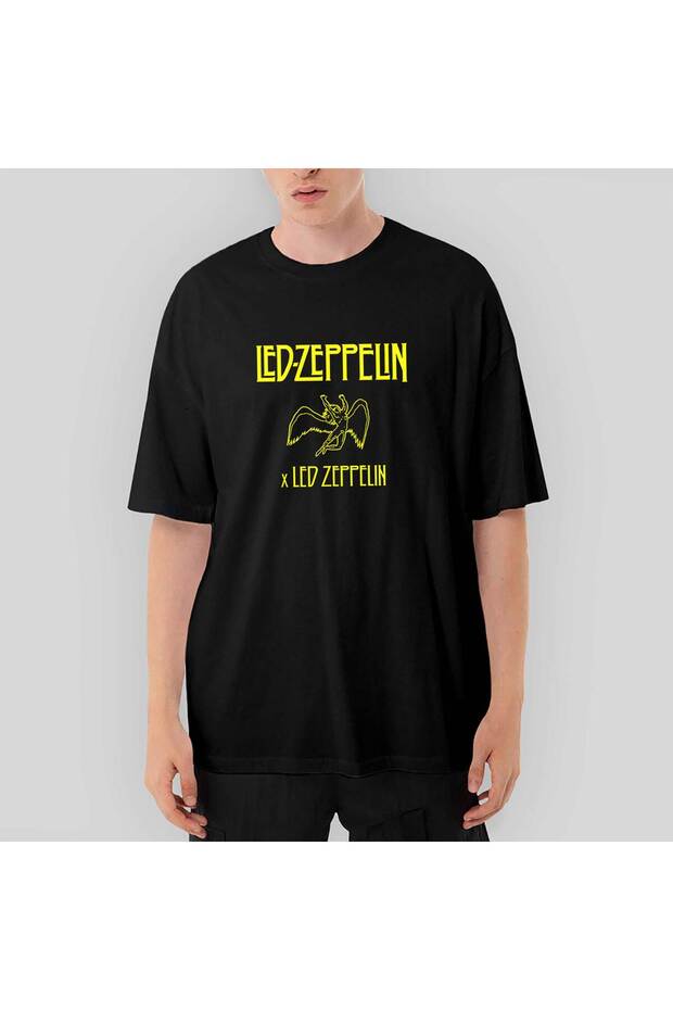 Led Zeppelin Angel Oversize Black T-Shirt L