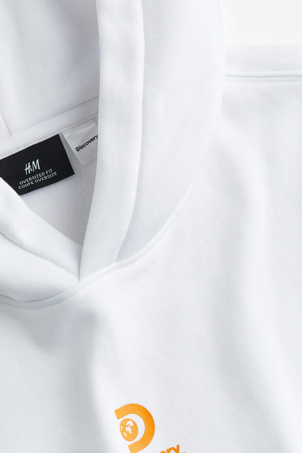 Oversized Fit Kapüşonlu ve Baskılı Üst - 2