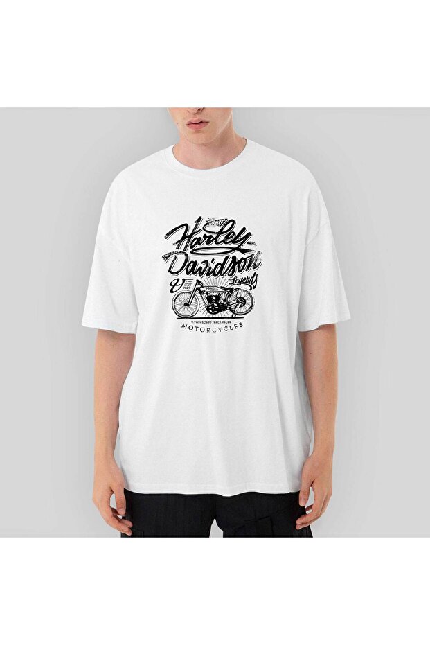Λευκό μπλουζάκι Harley Chopper Legends oversized - 1