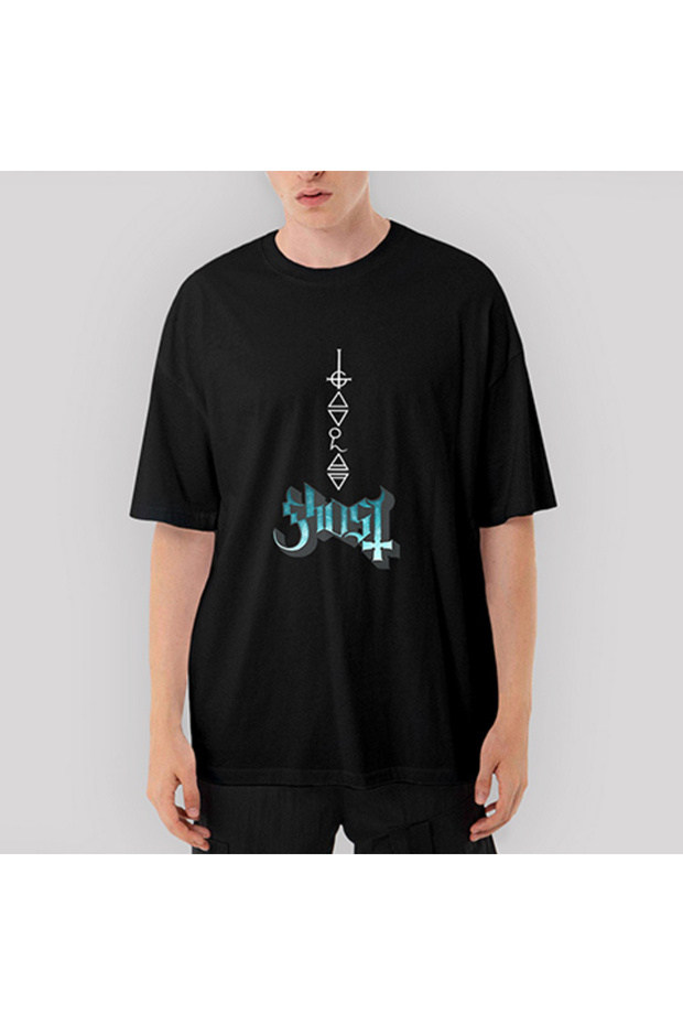 Μαύρο μπλουζάκι Ghost Rivals oversized - 1