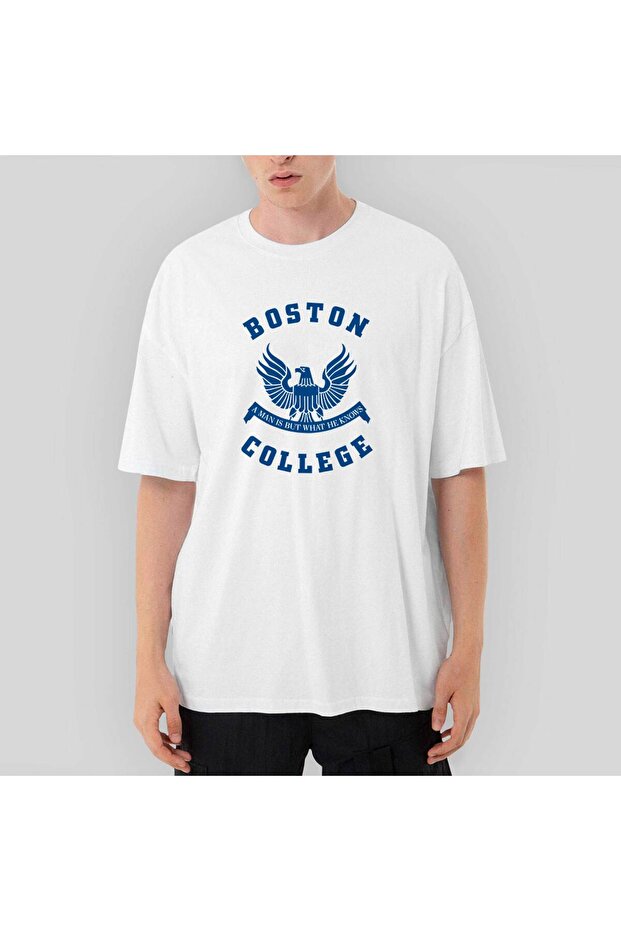 Boston College Logo Oversize White T-Shirt XL