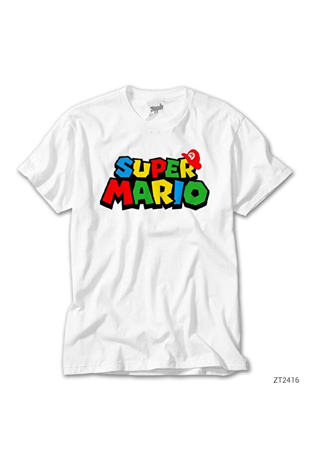 Super Mario Logo White T-Shirt