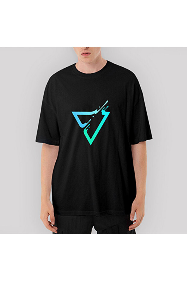 Μαύρο μπλουζάκι Triangle Logo oversized - 1