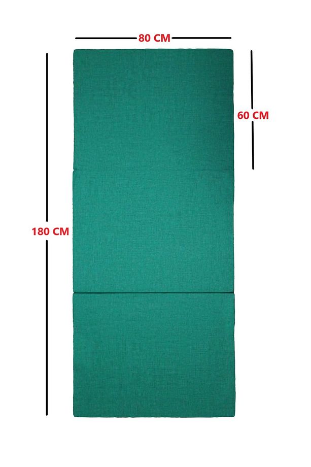 Katlanır Yer Yatağı Tek Kişilik Sünger Katlanır Yatak 80x180 Cm 8 Cm Gri Kalın Sünger YEŞİL - 2