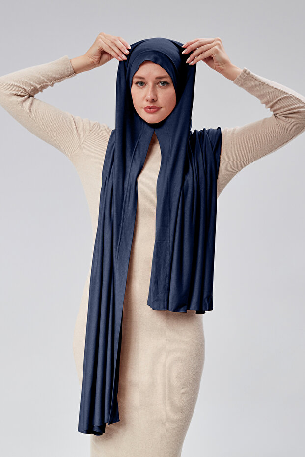 Women's Hijab Combed Shawl Ready Practical Snap-On Easily Wear Long Four Seasons Cotton Shawl