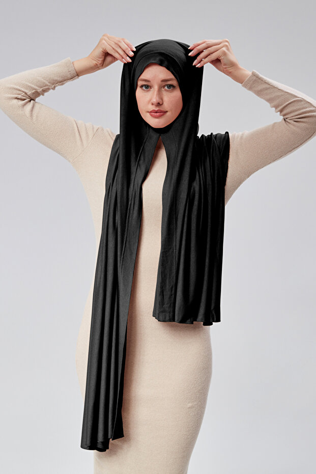 Women's Hijab Combed Shawl Ready Practical Snap-On Easily Wear Long Four Seasons Cotton Shawl
