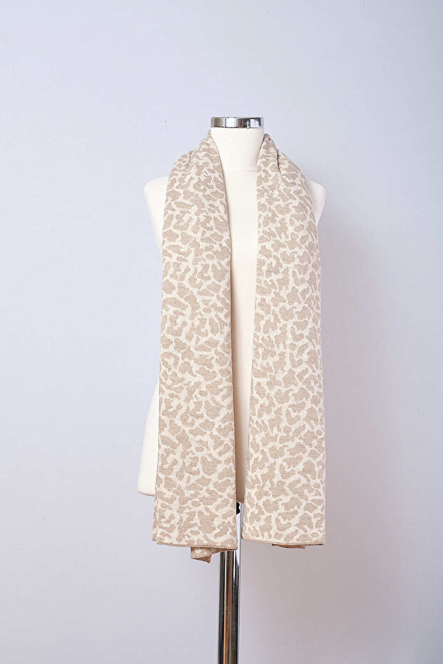 Leopard Patterned Knitwear Shawl - 3