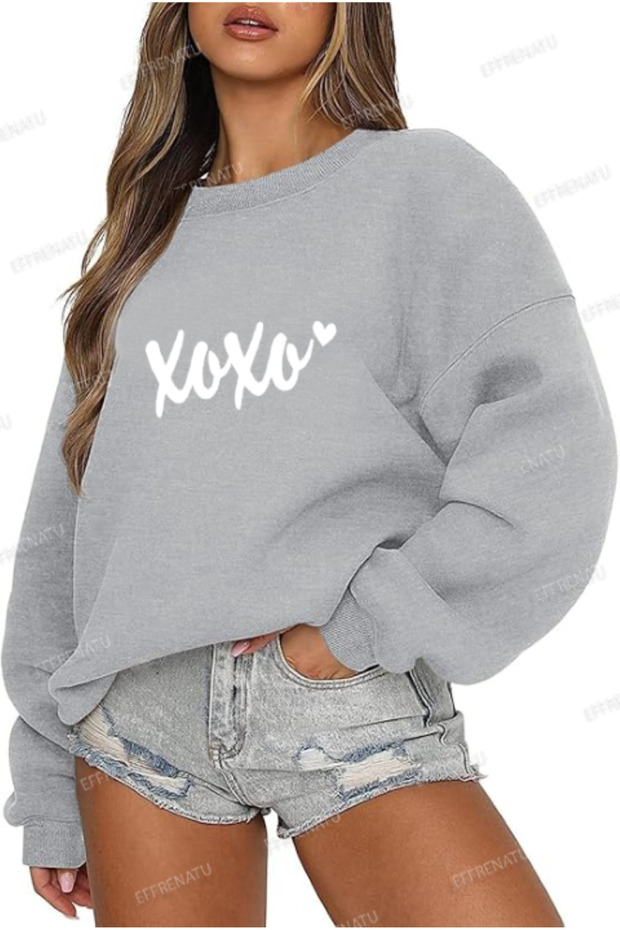 سويت شيرت مطبوع مقاس كبير - 1