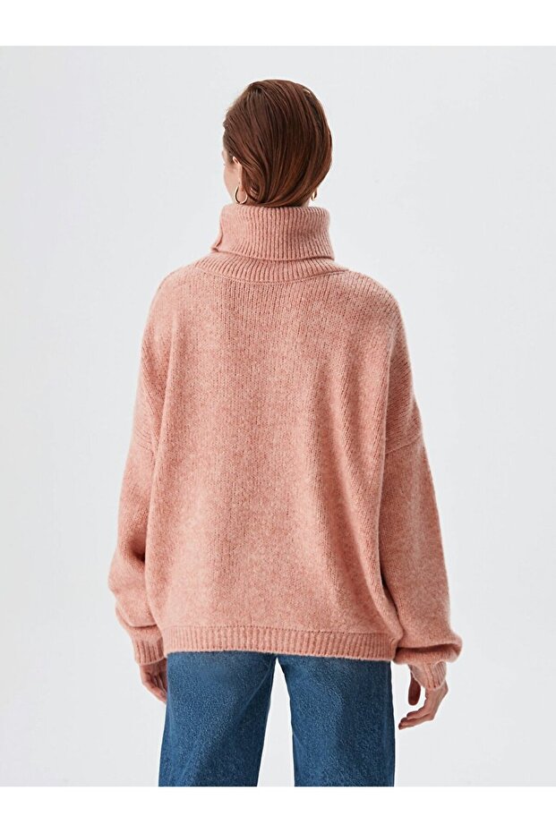 Balıkçı Yaka Pembe Kazak - 3