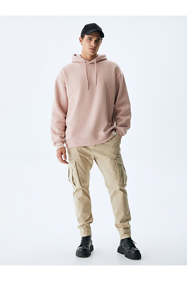 Kapüşonlu Lila Sweatshırt - 1