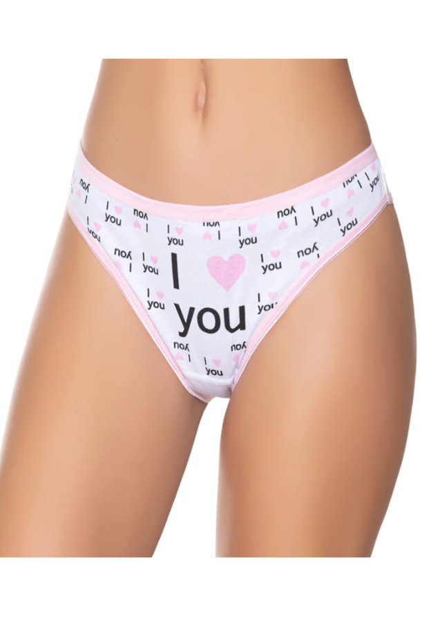 Women's Women Rib Thin Waist Pastel Printed Bikini Panties 6 Pack -Ml01