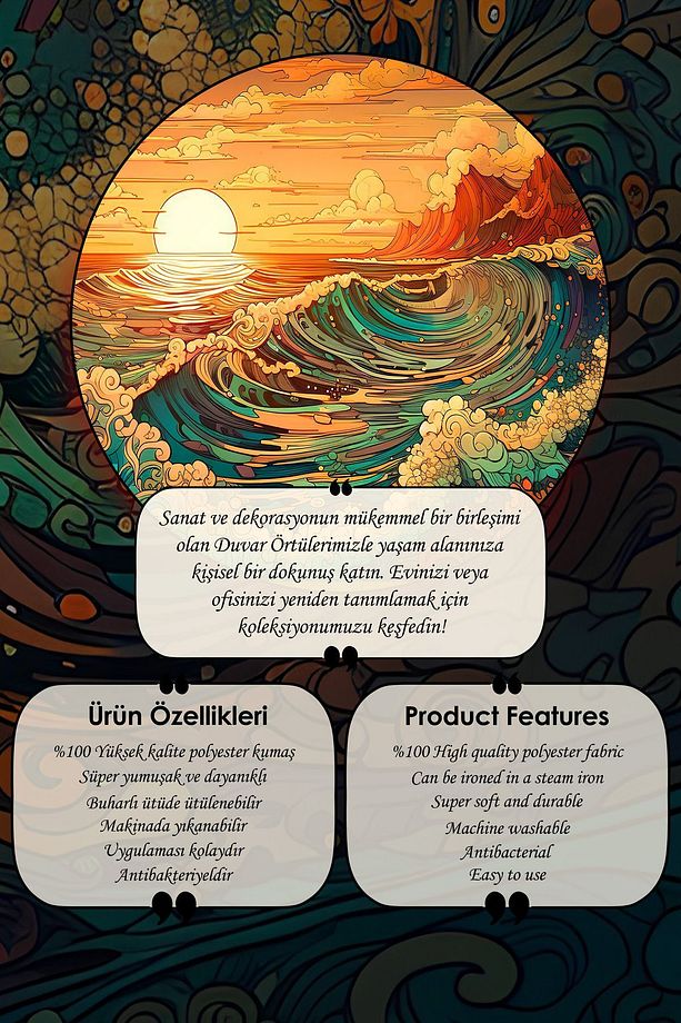 Efsanevi Dalgalar " The Great Wave off Kanagawa "  Duvar Örtüsü Tapestry - 3
