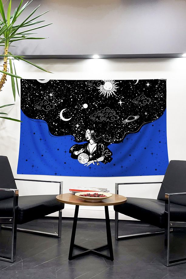 Sonsuzluğun Kucağında: Galaksilerin Dansı Duvar Örtüsü Duvar Halısı Tapestry - 1