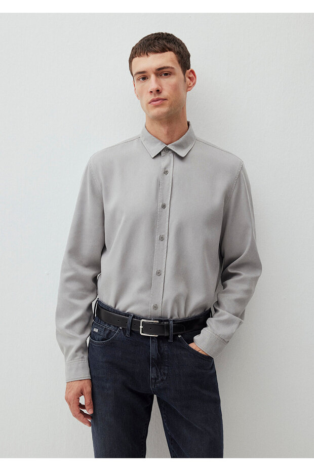 Gray Tencel Tm Lyocell Shirt Regular Fit / Normal Cut 0210818-70098
