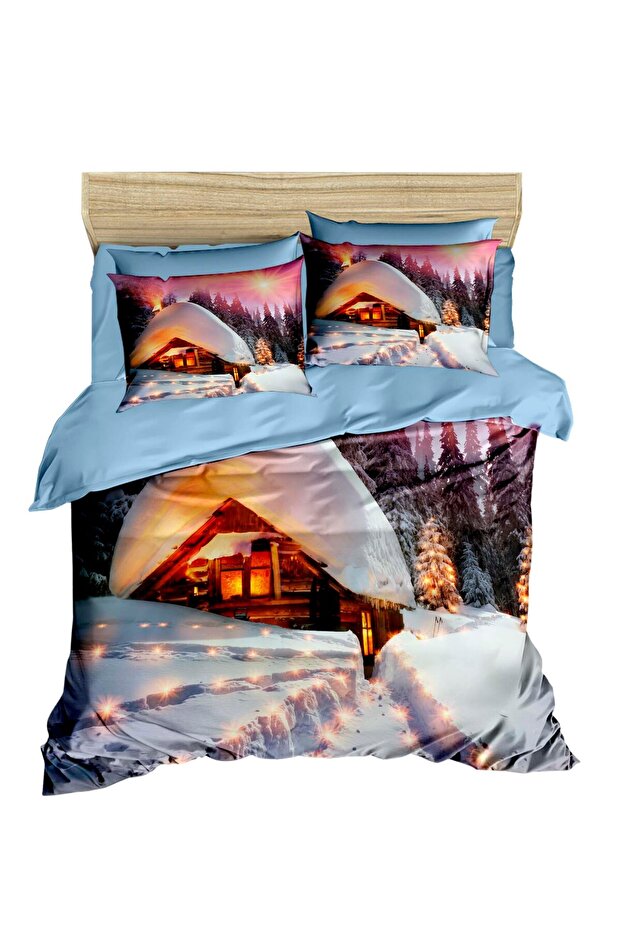 Nostalgia Hut Winter Bear 3D Digital Double Duvet Cover Set