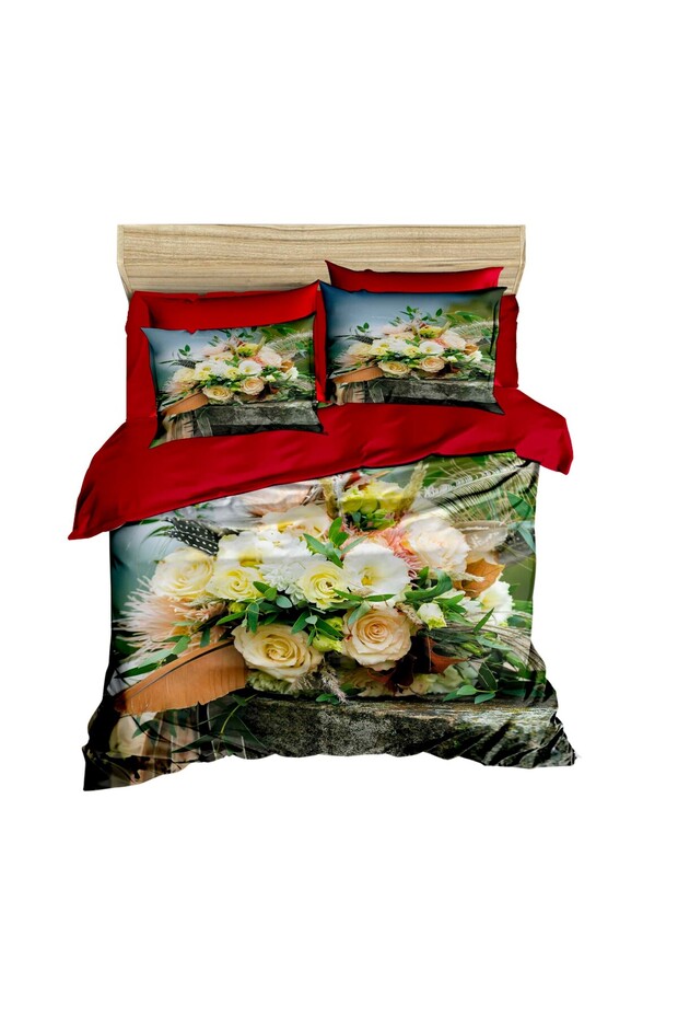 One Bunch of Rose 3D Digital Double Duvet Cover Set