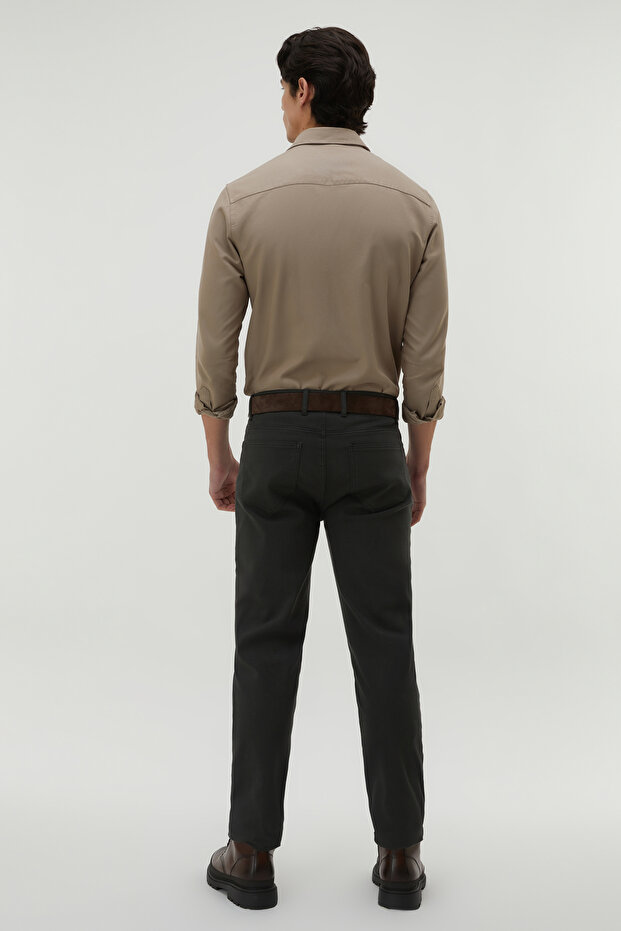 REGULAR FIT TEK CEPLİ UZUN KOLLU GÖMLEK - 4