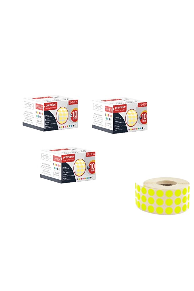 Point Label 10 mm Yellow 5000 Pcs (Three Boxes)