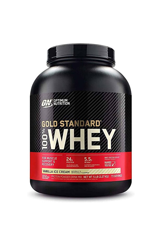 Gold Standard 100% Whey Protein, Vanilla Ice Cream, 5 LB