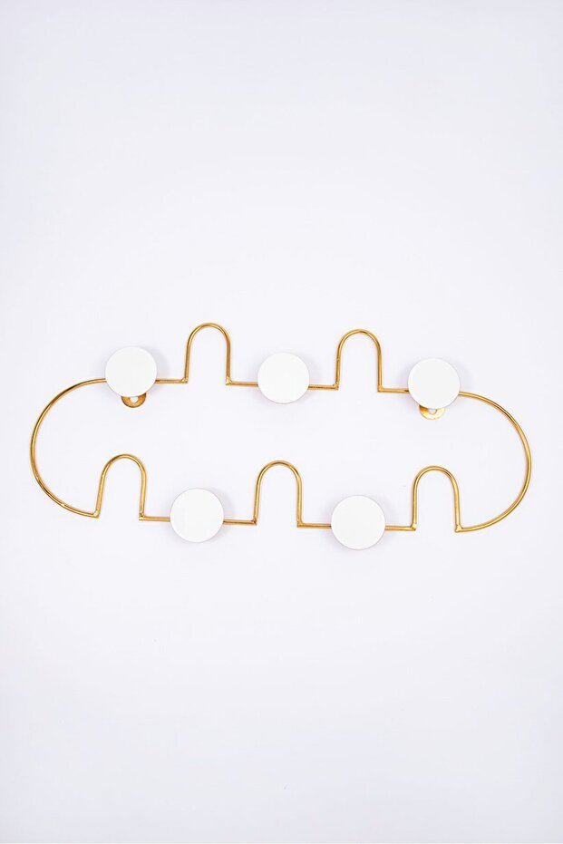 Wardrobe Hooks 22 x 50 cm, Gold and White - 1