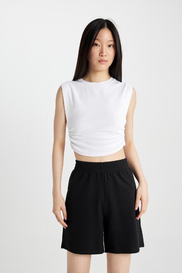 Regular Fit Basic Düz Bermuda Şort U4570azns - 3