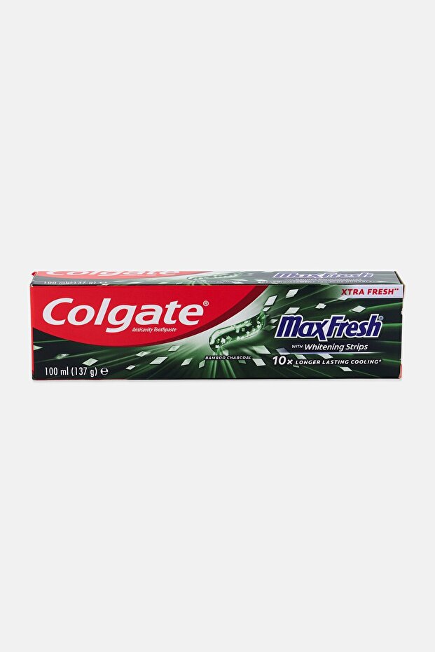 Max Fresh Whitening Strips Bamboo Charcoal Toothpaste 100 ml, Dark Green